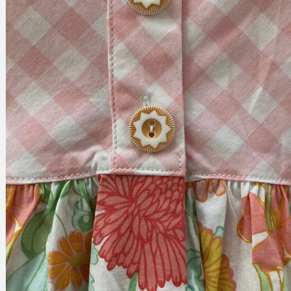 Serendipity pink and white cotton summer Top size 12-18 Months EUC
